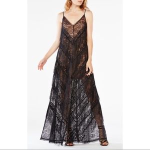 NEW BCBGMAXARIA RUNWAY FRINGE LORAN DRESS BLACK